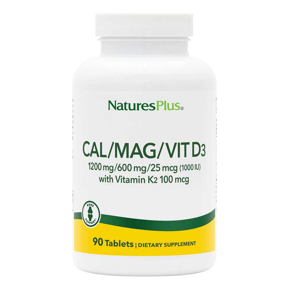 Cal Mag Vit D3 with Vitamin K2 -- 90 Tablets (Таблетки) NaturesPlus