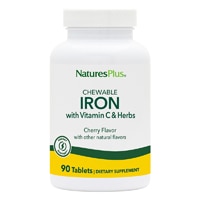 NaturesPlus Chewable Iron с витамином C и травами вишни -- 90 таблеток NaturesPlus