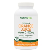 NaturesPlus Жевательный апельсиновый сок, витамин С, 1000 мг, 60 вегетарианских таблеток NaturesPlus