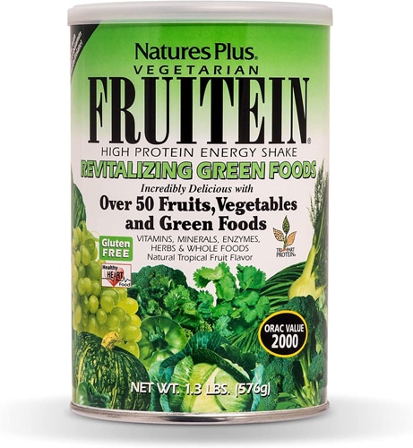 Fruitein Вегетарианский энергетический коктейль с высоким содержанием белка, натуральные тропические фрукты -- 1,3 фунта NaturesPlus