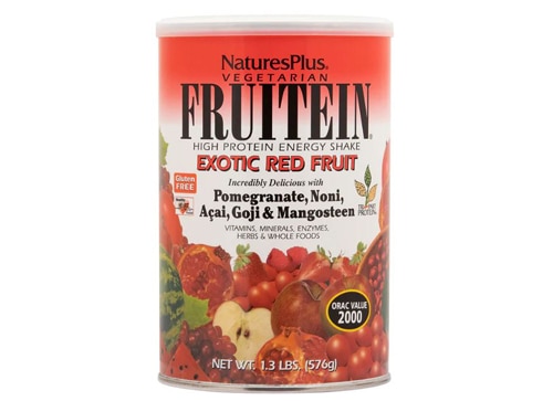NaturesPlus Fruitein Вегетарианский энергетический коктейль с высоким содержанием белка Экзотические красные фрукты -- 1,3 фунта NaturesPlus
