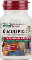 NaturesPlus Herbal Actives Гугулипид — 1000 мг — 30 вегетарианских таблеток NaturesPlus