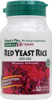 NaturesPlus Herbal Actives Красный дрожжевой рис — 600 мг — 60 вегетарианских капсул NaturesPlus