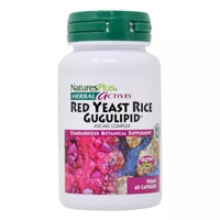 NaturesPlus Herbal Actives Красный дрожжевой рис Гугулипид® — 450 мг — 60 капсул Vcaps® NaturesPlus