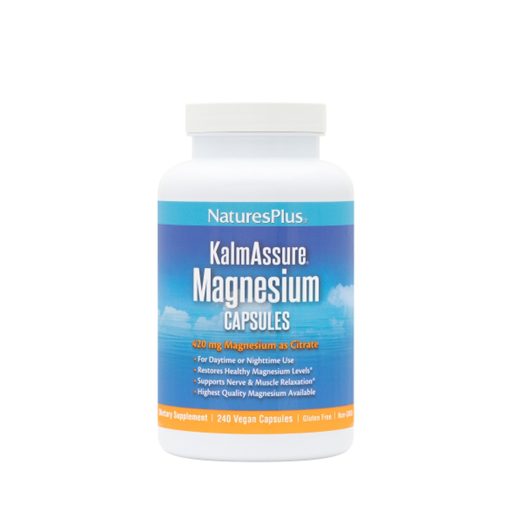 KalmAssure Magnesium Capsules (Капсулы) -- 420 mg - 240 Vegan Capsules (Веганские капсулы) NaturesPlus