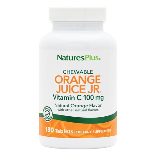 NaturesPlus Orange Juice Jr® Жевательный витамин C — 100 мг — 180 таблеток NaturesPlus