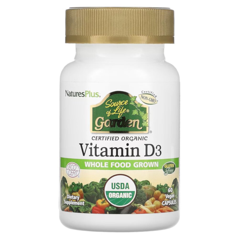 Source of Life Garden Vitamin D3 -- 60 Vegan Capsules (Веганские капсулы) NaturesPlus