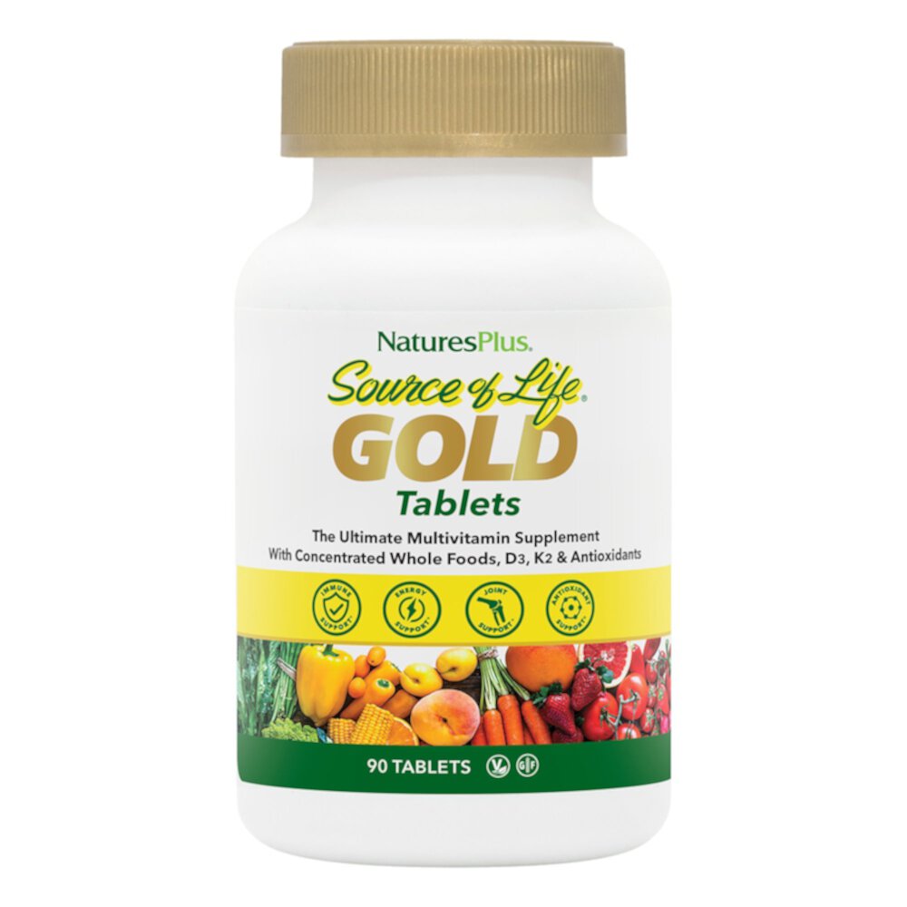 Source of Life Gold MultiVitamin Supplement -- 90 Tablets (Таблетки) NaturesPlus