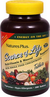 Source of Life® Multi-Vitamin and Mineral Supplement -- 180 Tablets (Таблетки) NaturesPlus