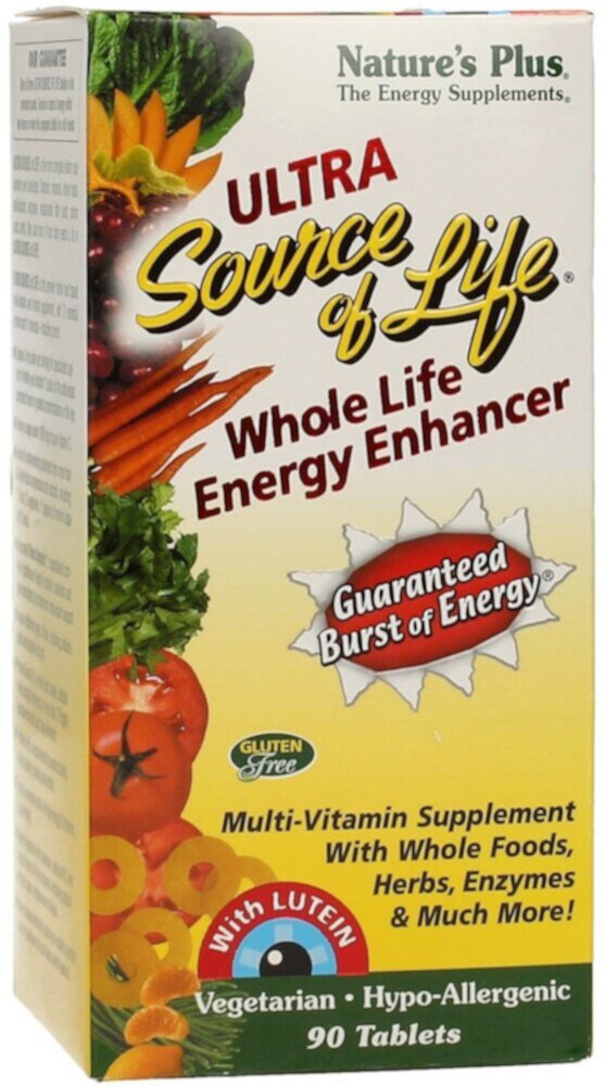NaturesPlus Ultra Source of Life Whole Life Energy Enhancer с лютеином -- 90 таблеток NaturesPlus