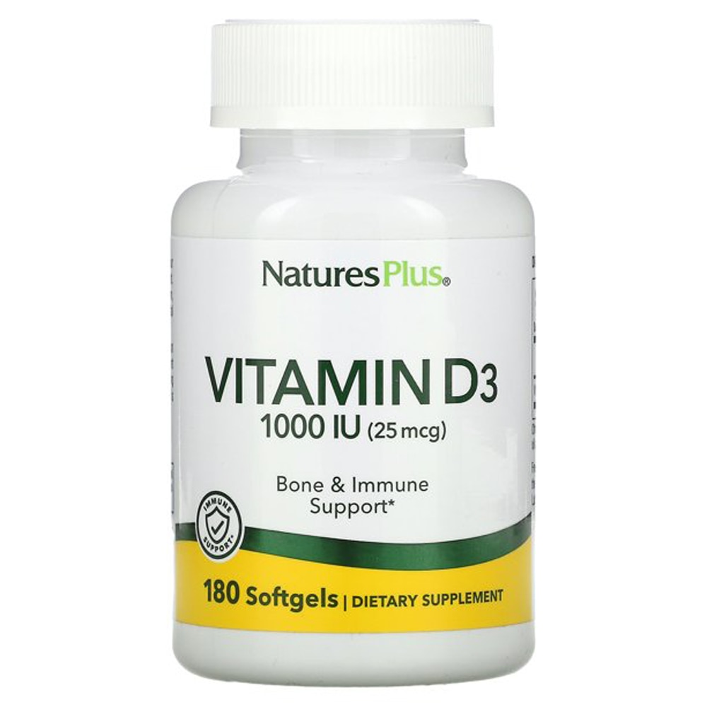 Vitamin D3 -- 1000 IU - 180 Softgels (Мягкие капсулы) NaturesPlus