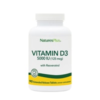 Витамин D3 с Ресвератролом - 5000 МЕ - 90 таблеток - NaturesPlus NaturesPlus