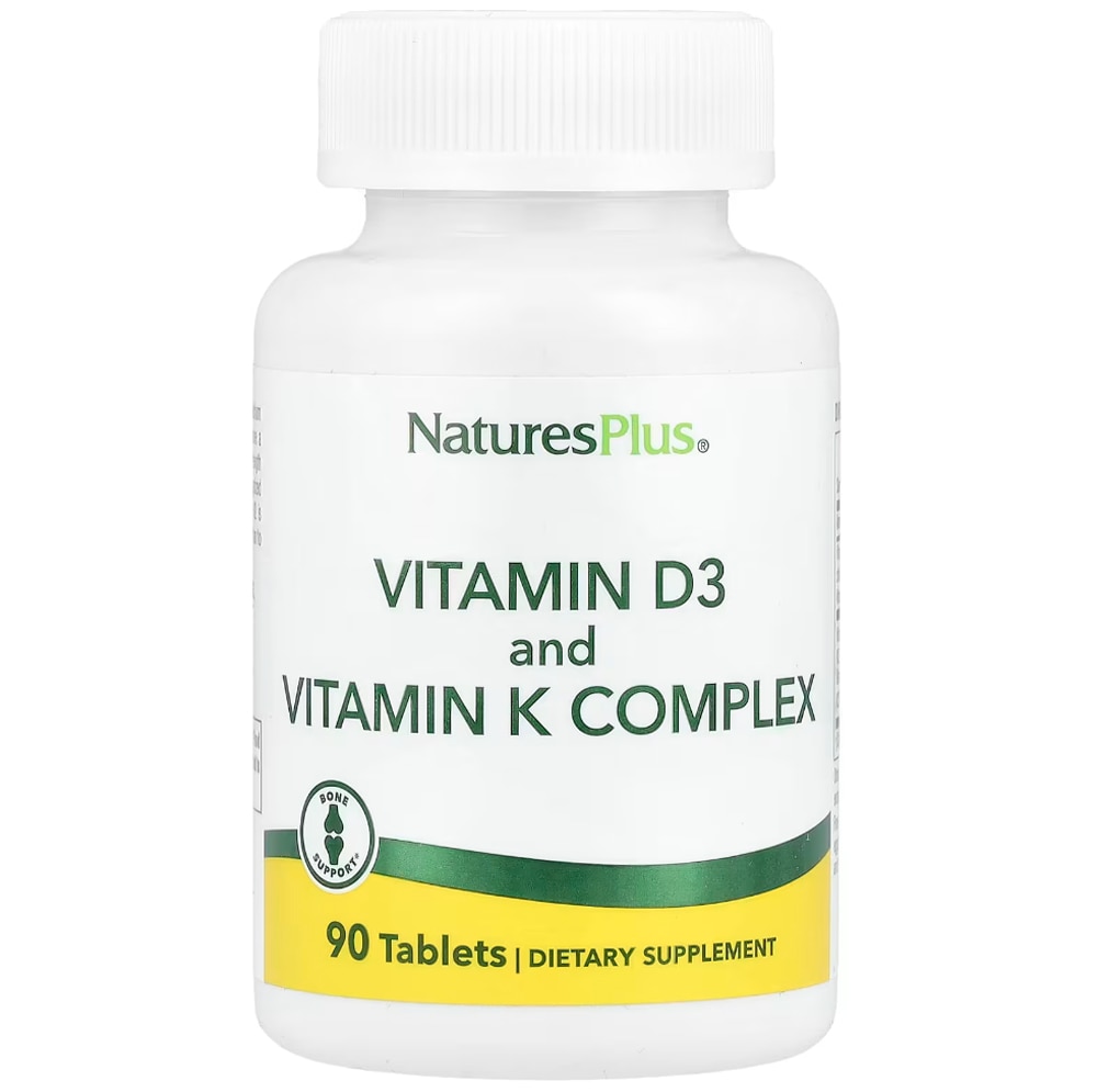 Vitamins D3 & K2 -- 90 Tablets (Таблетки) NaturesPlus