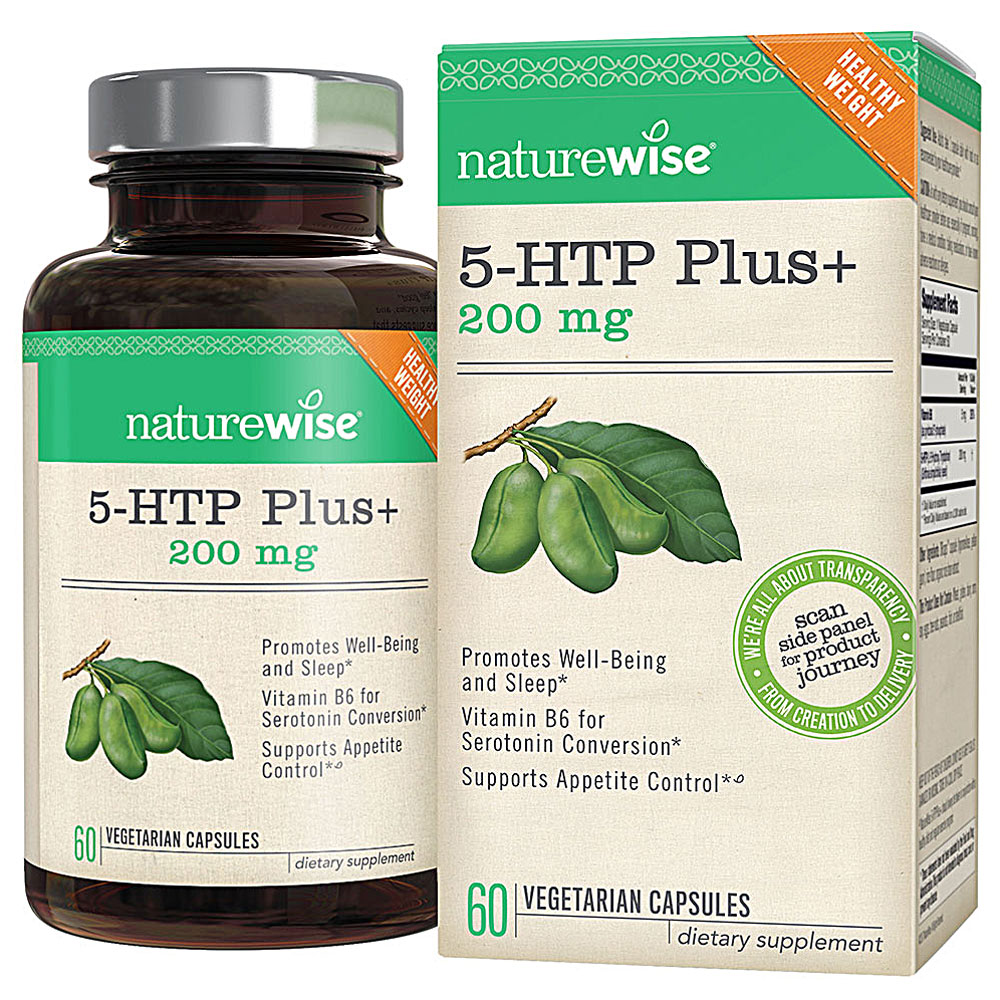 Naturewise 5-HTP Plus — 200 мг — 60 вегетарианских капсул NatureWise