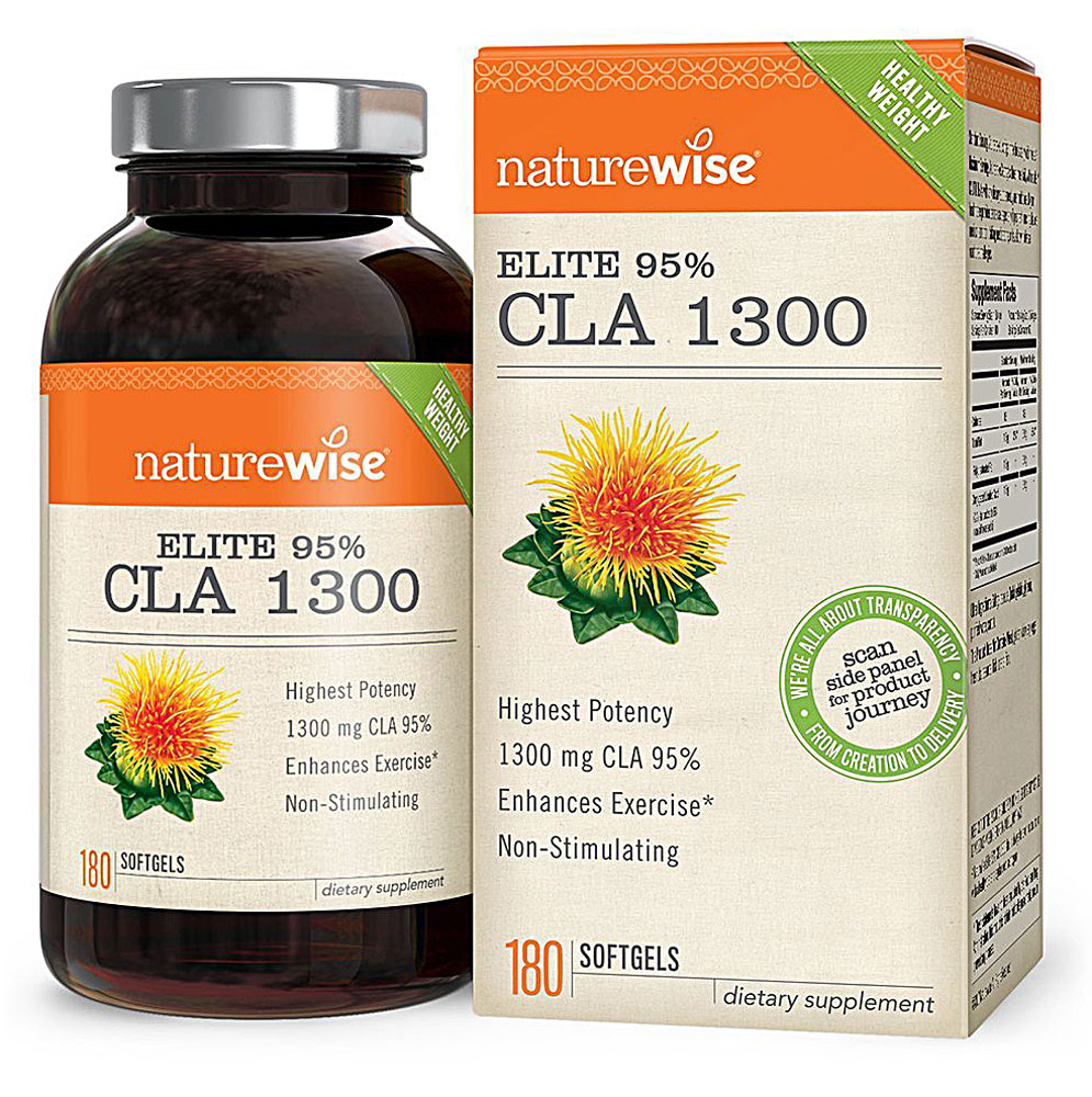 Naturewise CLA 1300 Elite 95% — 1300 мг — 180 гелевых капсул NatureWise