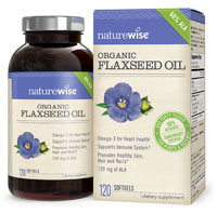 Organic Flaxseed Oil -- 120 Softgels (Мягкие капсулы) NatureWise