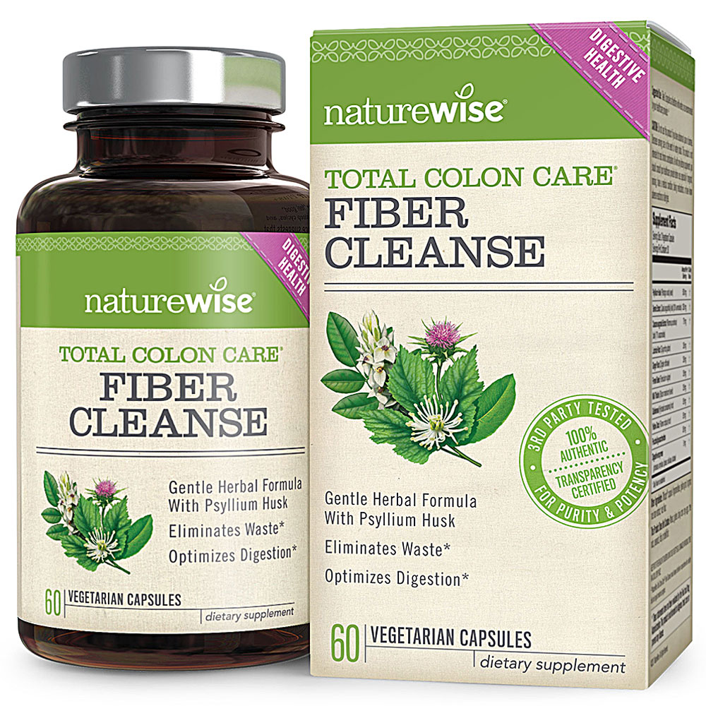 Total Colon Care® Fiber Cleanse -- 60 Vegetarian Capsules (Вегетарианские капсулы) NatureWise