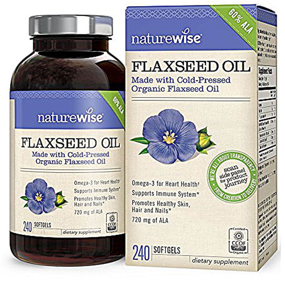 Organic Flaxseed Oil -- 240 Softgels (Мягкие капсулы) NatureWise