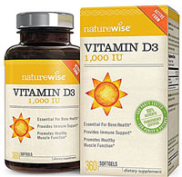 Vitamin D3 -- 25 mcg - 360 Softgels (Мягкие капсулы) NatureWise