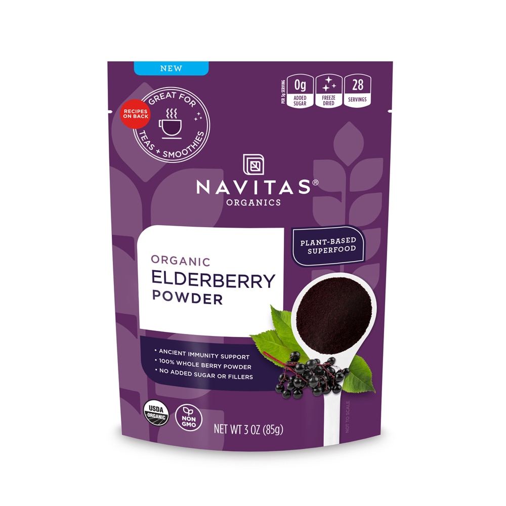 Elderberry Powder (Порошок) -- 3 oz (Унции) Navitas Organics