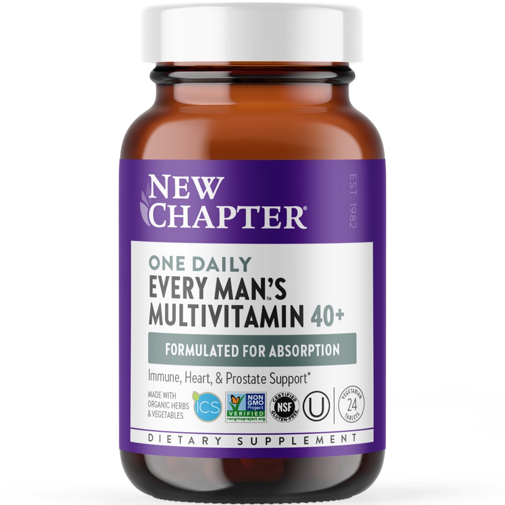 New Chapter Every Man's™ One Daily Multivitamin 40 Plus — 24 вегетарианских таблетки New Chapter