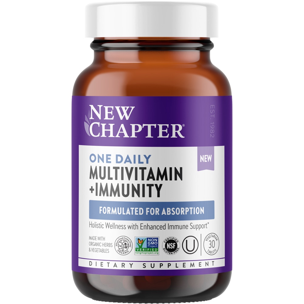 One Daily Multivitamin + Immunity -- 30 Vegetarian Tablets (Вегетарианские таблетки) New Chapter