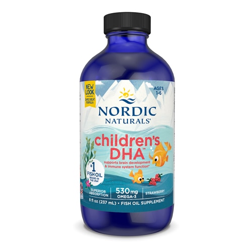Детское рыбье масло DHA со вкусом клубники - 530 мг - 236 мл - Nordic Naturals Nordic Naturals