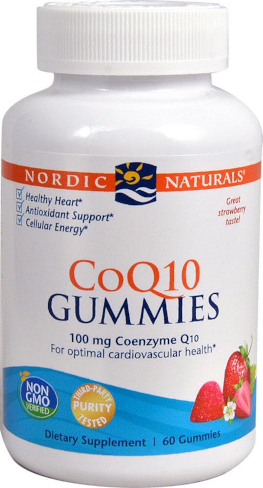 CoQ10 Gummies (Жевательные конфеты) Strawberry -- 100 mg - 60 Gummies Nordic Naturals