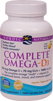 Nordic Naturals Complete™ Omega-D3 Лимон — 1000 мг — 60 мягких желатиновых капсул Nordic Naturals