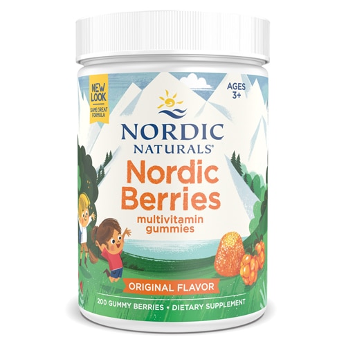 Мультивитаминные жевательные конфеты Nordic Berries для детей от 3 лет, оригинальные цитрусовые, 200 жевательных конфет Nordic Naturals