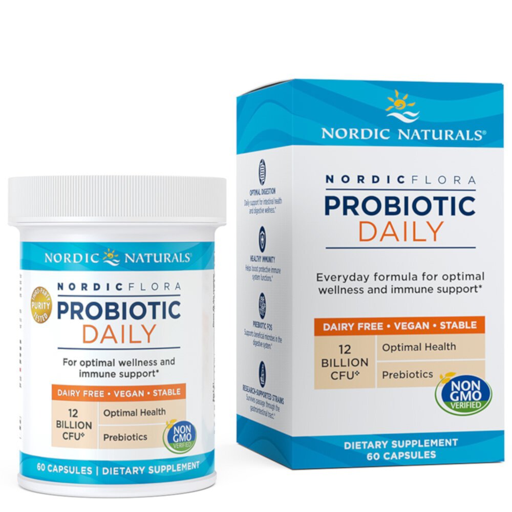 Nordic Naturals Nordic Flora™ Probiotic Daily — 12 миллиардов — 60 капсул Nordic Naturals