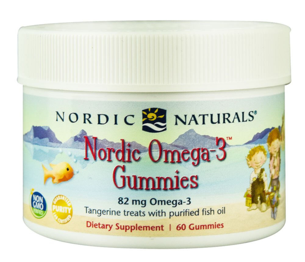 Nordic Omega-3 Gummies Танжерин - 82 мг - 60 жевательных конфет - Nordic Naturals Nordic Naturals