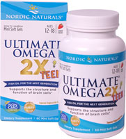 Nordic Naturals Ultimate Omega® 2X Teen Strawberry — 60 мини-капсул Nordic Naturals