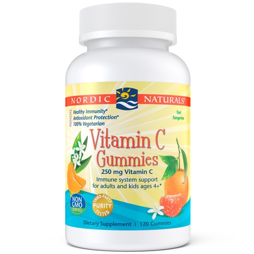 Vitamin C Tangerine -- 250 mg - 120 Gummies (Жевательные конфеты) Nordic Naturals