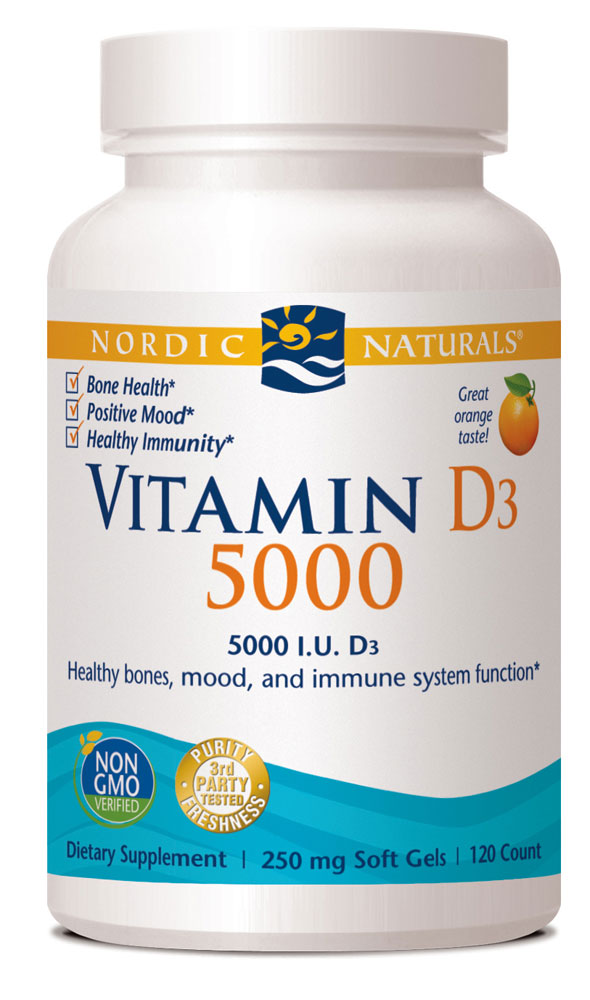 Vitamin D3 5000 Orange -- 250 mg - 120 Softgels (Мягкие капсулы) Nordic Naturals