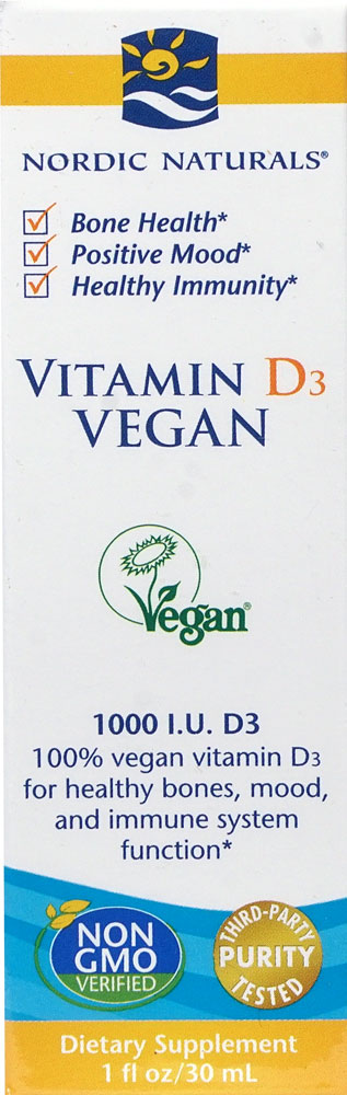 Vitamin D3 Vegan -- 1000 IU - 1 fl oz (Жидкие унции) Nordic Naturals