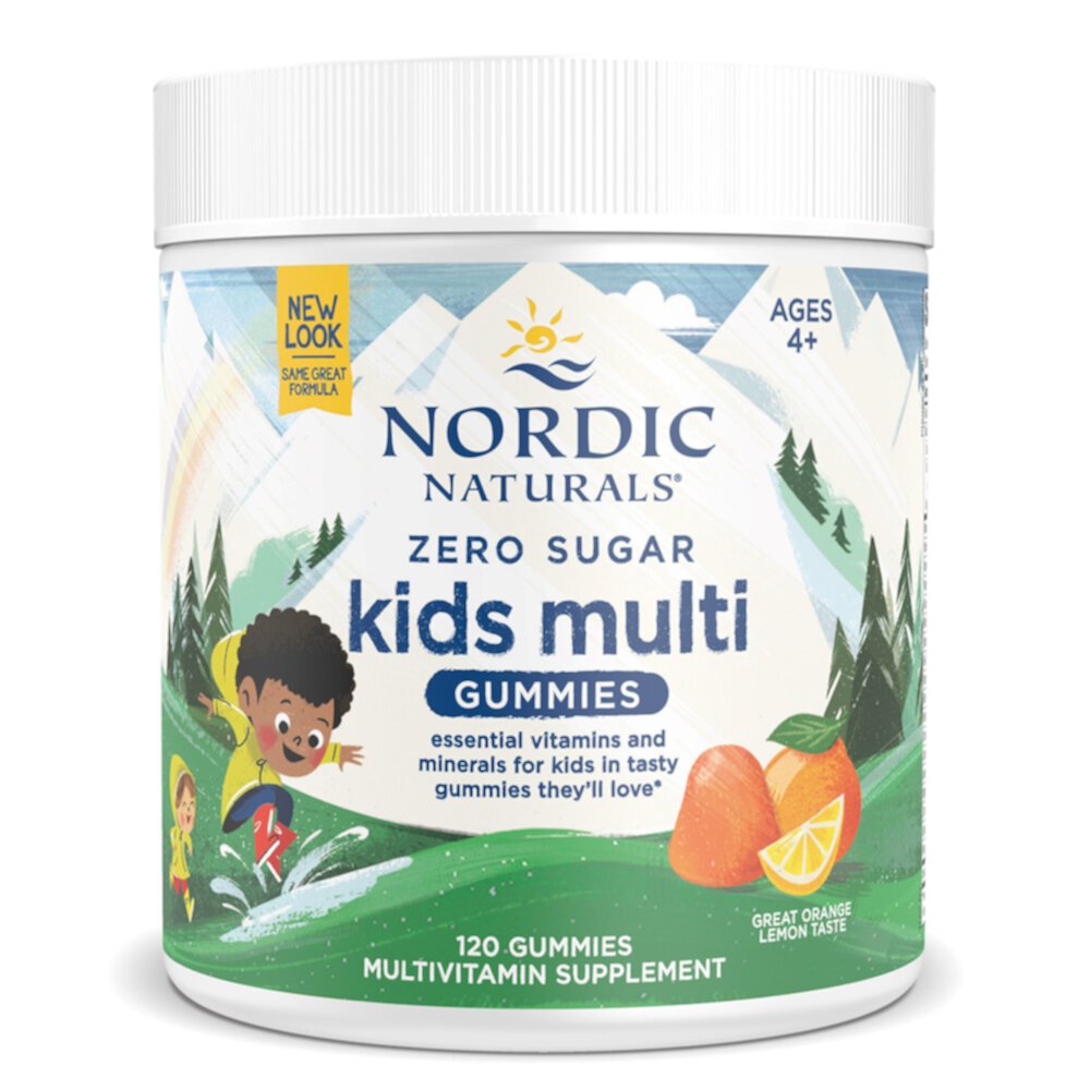 Kids Multivitamin Zero Sugar Orange Lemon -- 120 Gummies (Жевательные конфеты) Nordic Naturals