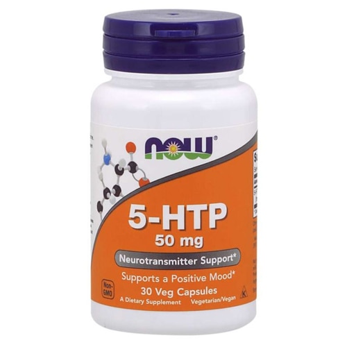 5-HTP -- 50 mg - 30 Veg Capsules (Вегетарианские капсулы) NOW Foods