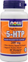 5-HTP -- 200 mg - 60 Veg Capsules (Вегетарианские капсулы) NOW Foods