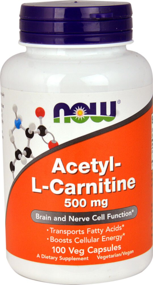 Acetyl-L Carnitine - 500 мг - 100 растительных капсул - NOW Foods NOW Foods