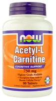 NOW Ацетил-L-карнитин — 750 мг — 90 таблеток NOW Foods