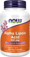 Альфа-липоевая кислота NOW — 100 мг — 120 растительных капсул NOW Foods