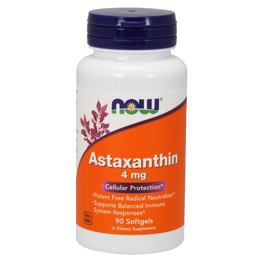 Astaxanthin -- 4 mg - 90 Softgels (Мягкие капсулы) NOW Foods