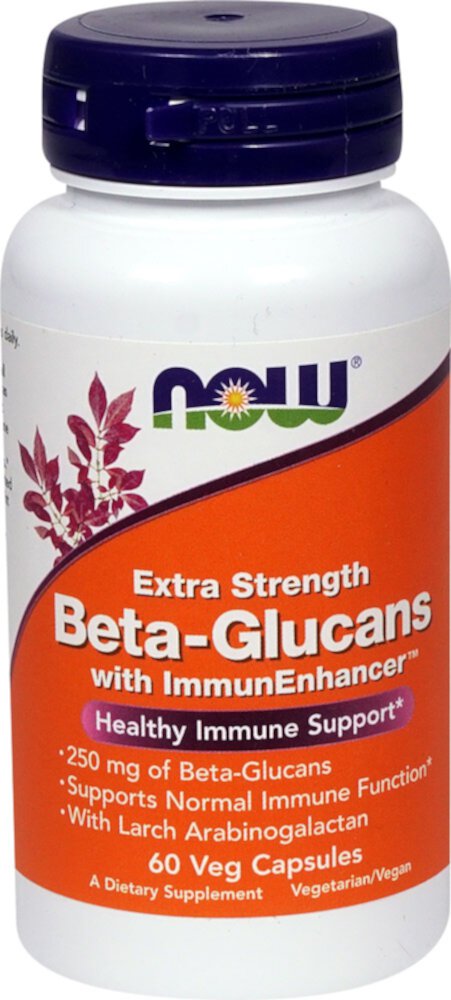 Beta-Glucans with ImmunEnhancer -- 250 mg - 60 Vegetable Capsules (Растительные капсулы) NOW Foods