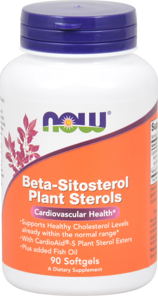 Бета-ситостероловые растительные стеролы — 90 гелевых капсул NOW Foods