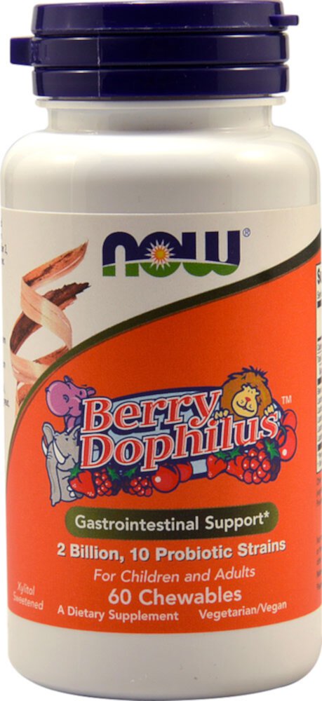 BerryDophilus для детей и взрослых - 2 миллиарда - 60 жевательных таблеток - NOW Foods NOW Foods
