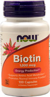 СЕЙЧАС биотин -- 1000 мкг -- 100 капсул NOW Foods