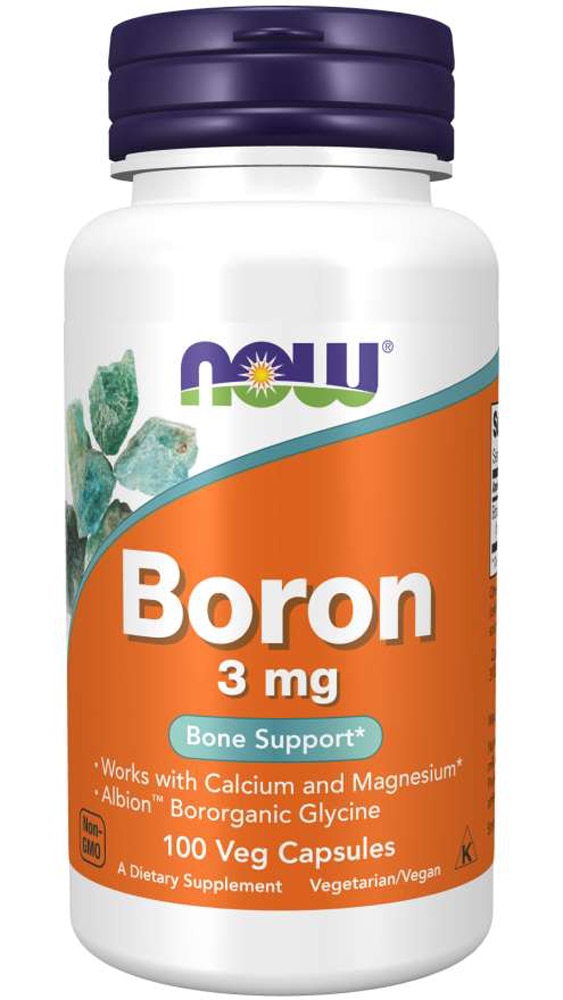 NOW Бор - 3 мг - 100 растительных капсул NOW Foods