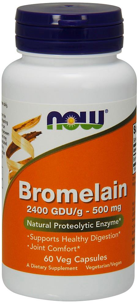 Bromelain -- 500 mg - 60 Vegetarian Capsules (Вегетарианские капсулы) NOW Foods