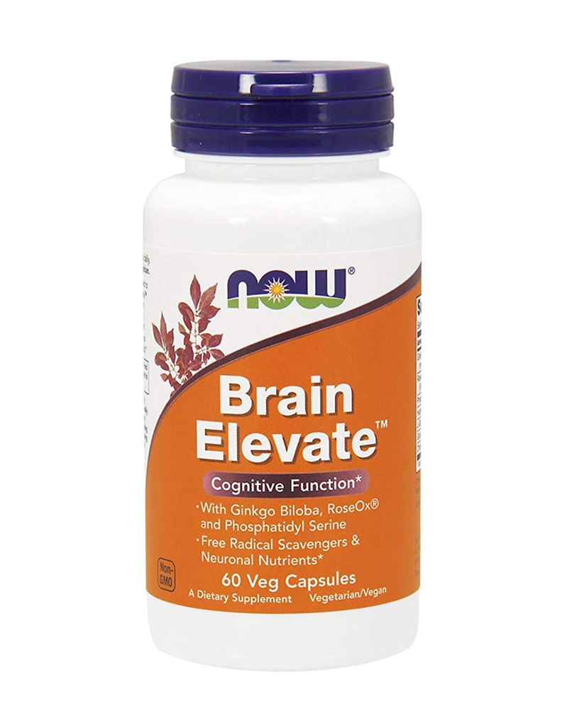 NOW Brain Elevate™ -- 60 растительных капсул NOW Foods